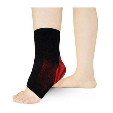 Ankle Support, Breathable Compression Sleeve - Black & Red, Unisex-Orthotics, Braces & Sleeves-Medium-Essential Wellness-5060536630718